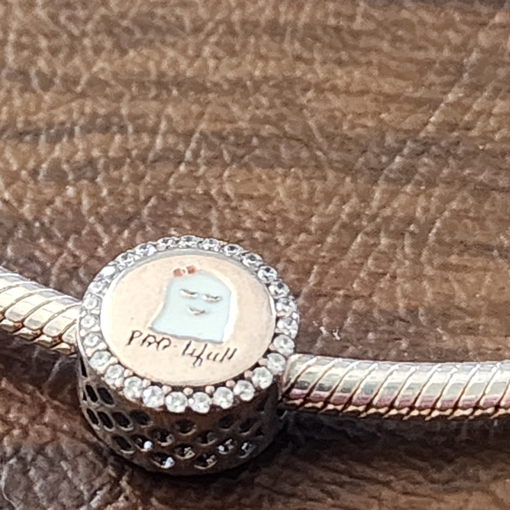 Retired Pandora Bootiful Engraved Charm